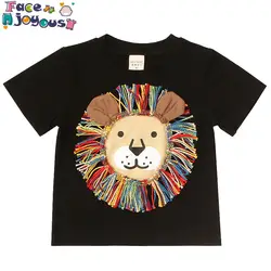 2019 г. детские футболки Новая летняя футболка для мальчиков хлопковая футболка с короткими рукавами с изображением Льва детская одежда с