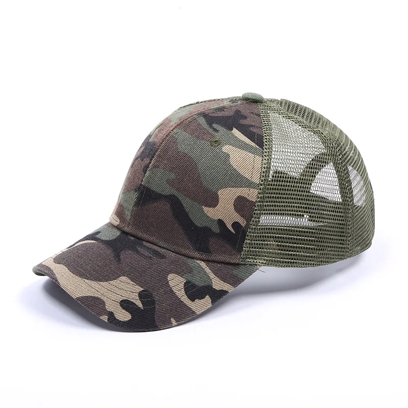 

Men Women Running Hat Summer Breathable Messy Bun Mesh Hats Snapback Hat Adjustable Sport Caps