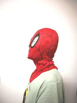 

Boy & Adults Birthday Gifts Halloween Spiderman Flexible Mask Cosplay Hood Party Mask Full Head Spider-Man Red Masks