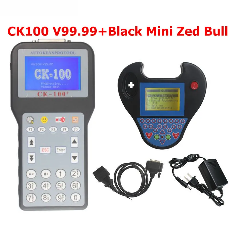 CK100 автоматический ключевой программатор V99.99/46,02/мини-zed-bull OBD2 CK-100 автомобильные инструменты для диагностики считыватель кода неисправности - Цвет: V99.99 BLACK ZED BUL