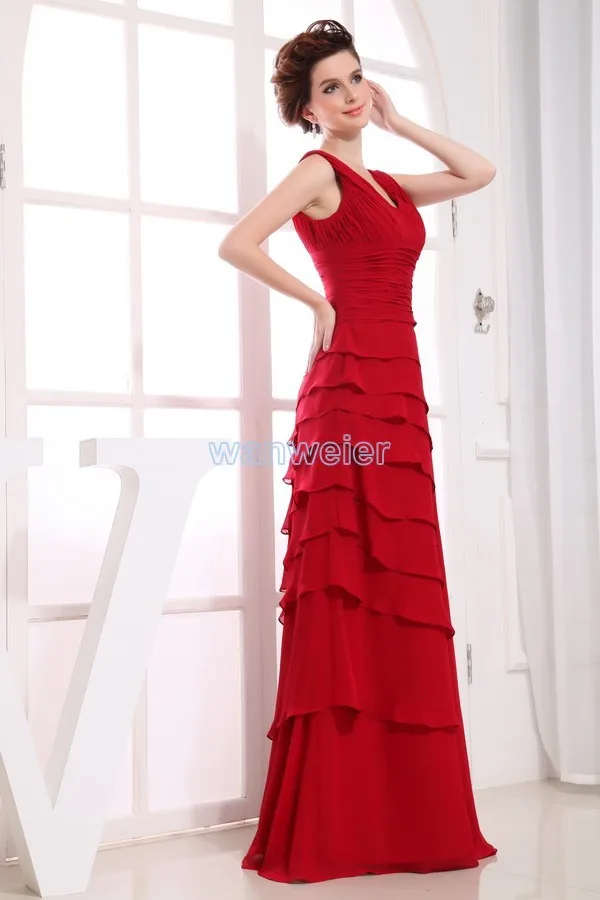 

free shipping 2014 formal dresses new design maxi dresses long brides maid dress gown custom size/color red Bridesmaid Dresses