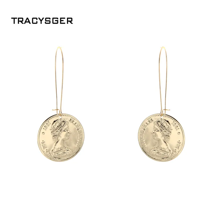 AL-ER84390/TRACYSGER/Геометрические Круглые ретро-серьги в форме толпы | Украшения и