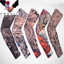 OMH Мода Открытый Защита от солнца для велосипедистов Велоспорт татуировки большая рука бесшовные Рыбалка длинный рукав тату-перчатки грелки ST04