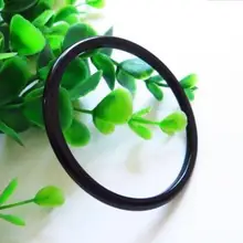 Уникальная красивая натуральный черный агат браслет, женщины Best подарок 56 мм-60 мм