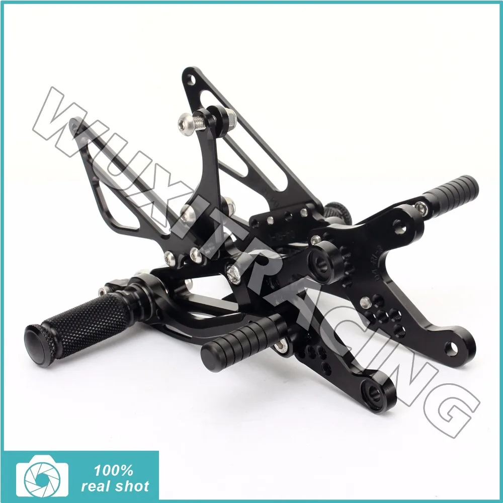 Black / Silver Adjustable Motorcycle Footpegs Foot Rest Rear Sets