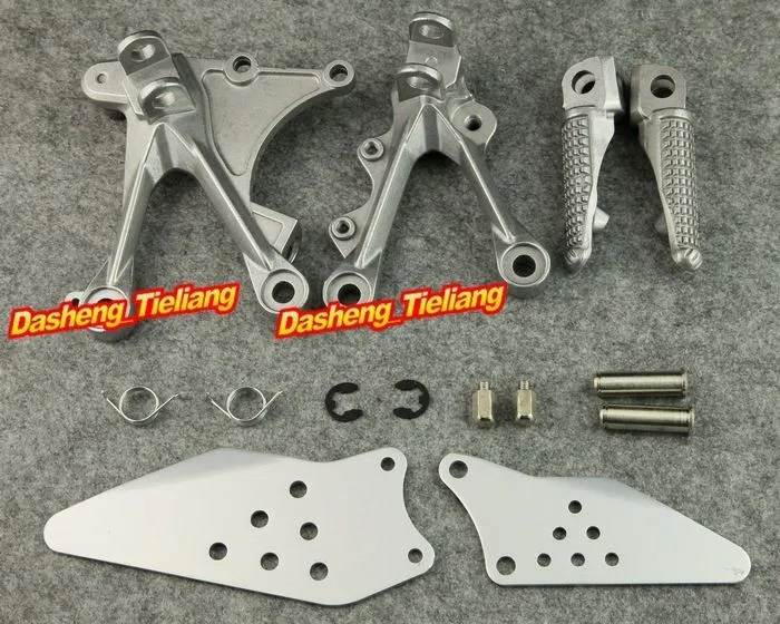 Front Rider Foot Pegs Foot Rest Bracket Kit for KAWASAKI NINJA ZX6R 2005-2008 Driver Pegs Motorcycle Accessory Parts