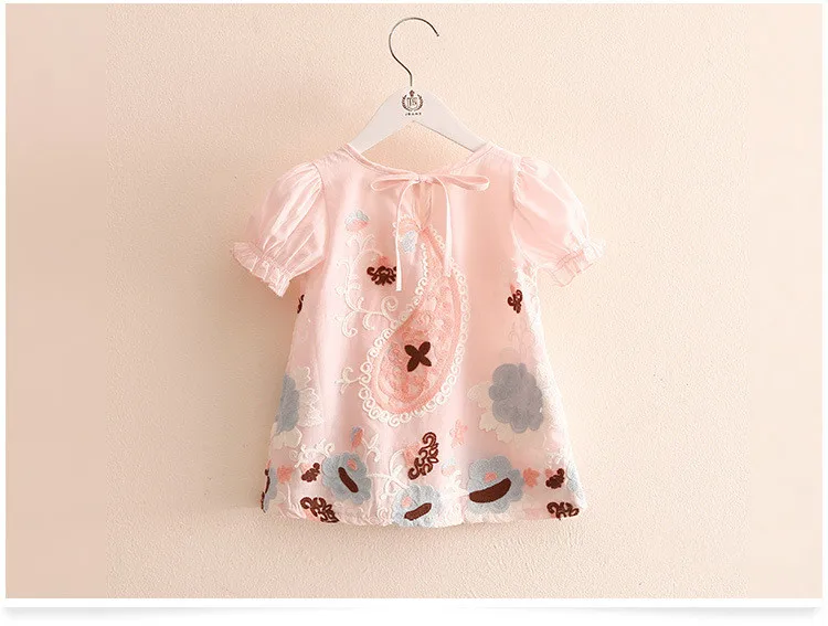 VIDMID/новые модные милые футболки с короткими рукавами для детей, футболки с цветочным принтом для маленьких девочек, одежда Детские топы 7071 20