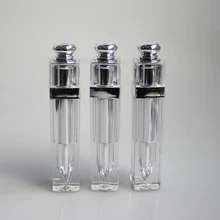 Новое поступление 5 мл Clear пустые трубки для губ с серебряной крышкой, ясно, блеск для губ чехол 5 г, DIY квадратный блеск для губ Упаковка Контейнер 50 шт./лот