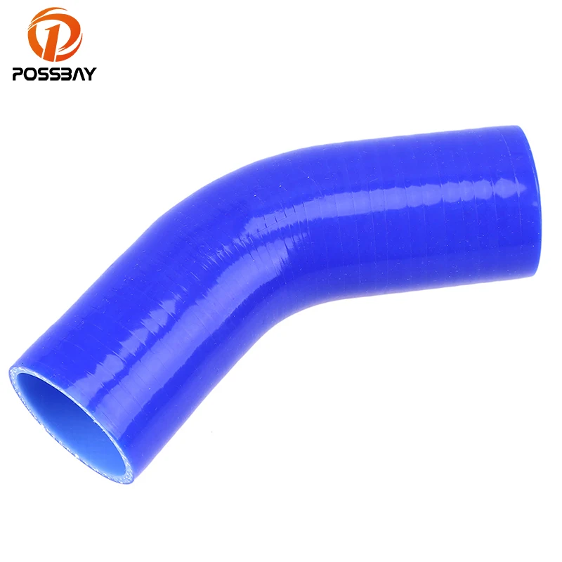 

POSSBAY 45 Degree 38/51/57/60/63/70/76/80/83mm 1.5'' to 3.3'' Blue Car Constant Diameter Silicone Hose Pipe Turbo Intake Tube