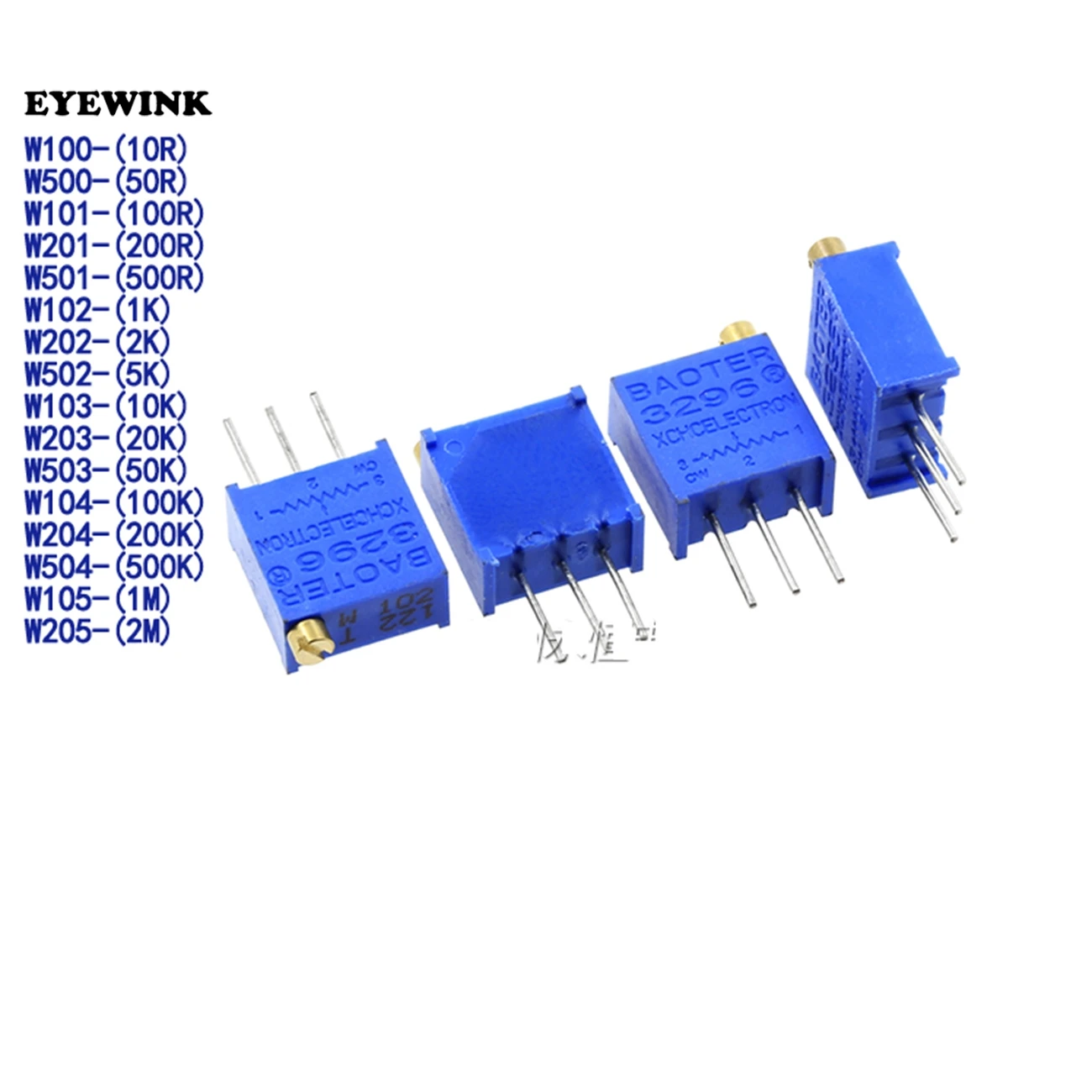 

20pcs 3296 Trimmer Potentiometer 3296W Variable Resistor Adjustable Resistance 101 102 103 104 105 201 202 203 204 501 500 502