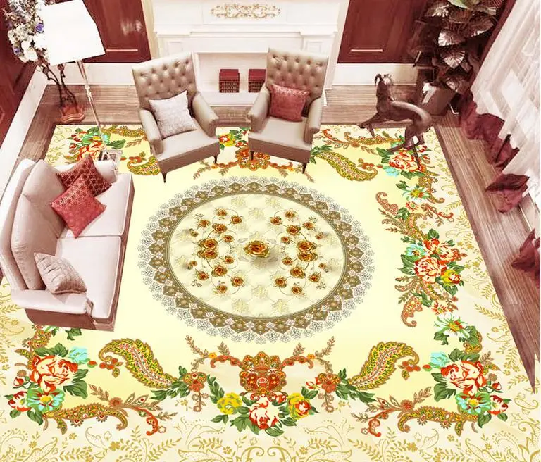 

3d floor painting custom wallpaper rolls Jade mosaic pattern 3d flooring pvc bedroom waterproof self adhesive vinyl wallpaper