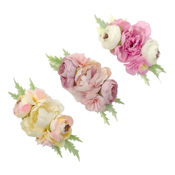 

Flowers Nylon Headband Ranunculus Crown Hairbands 2Pcs/pack Baby Girls Flower Crown Hair Accessory Kidocheese