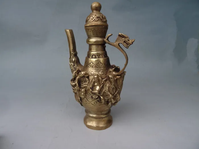 

The Qing Imperial leading antique copper pot Shui bronze flagon eight ornaments collection gifts