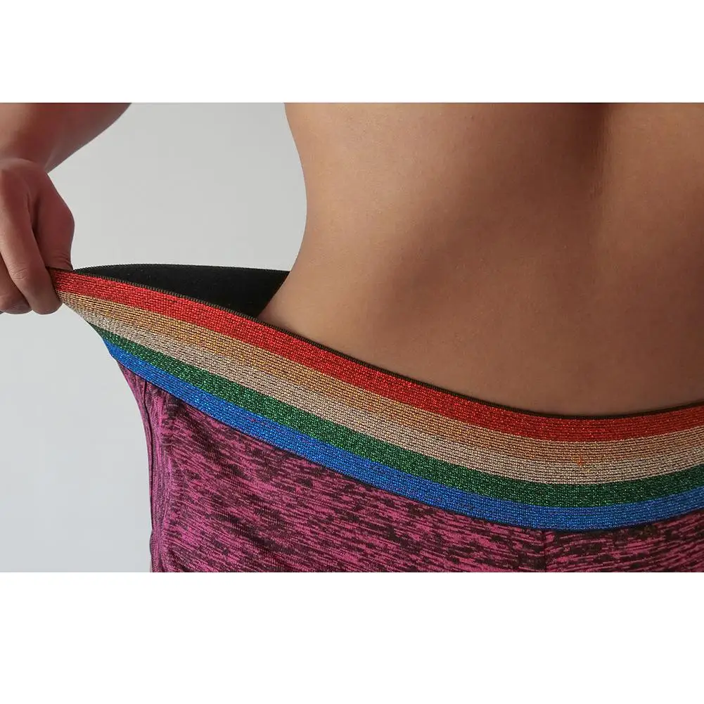 Yfashion тренировочные цветные модные эластичные шорты для женщин, радужные цветные дышащие шорты с задним карманом для женщин