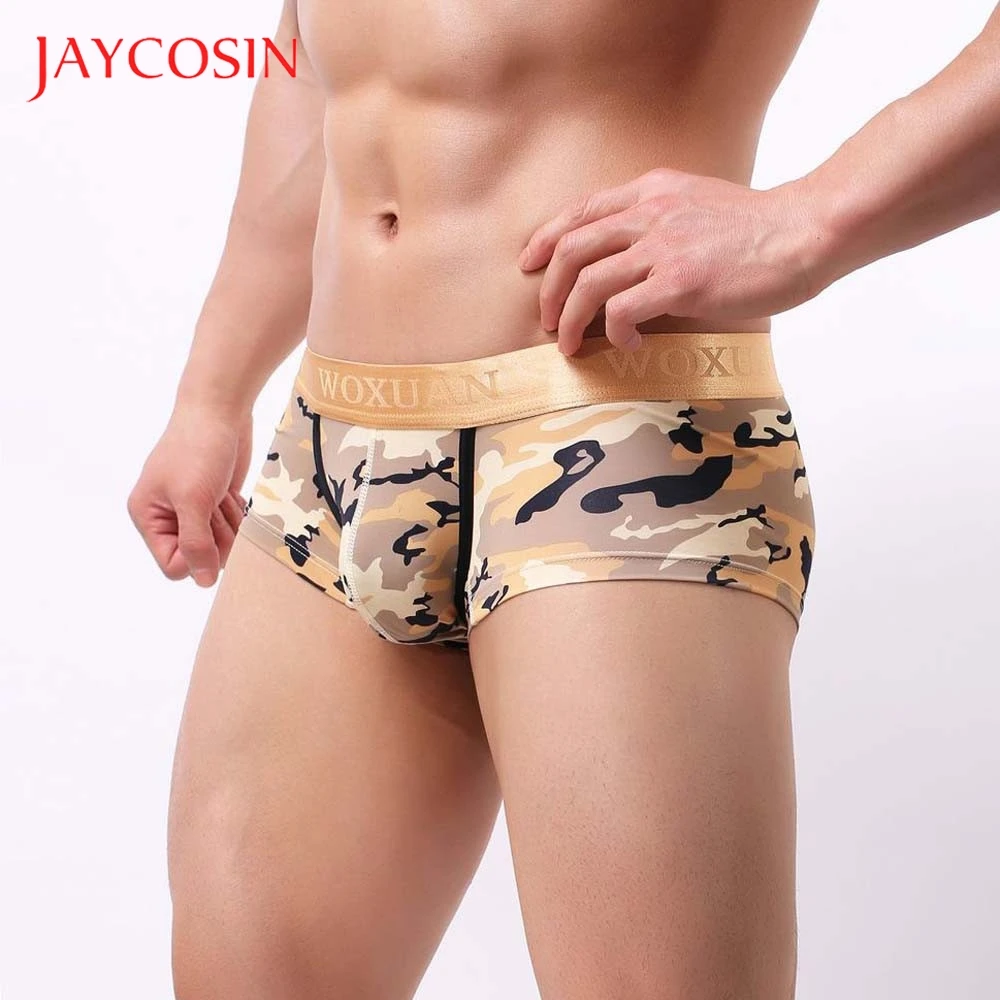 JAYCOSIN мужские модные трусы шорты мягкое нижнее белье с мешочком камуфляжный принт