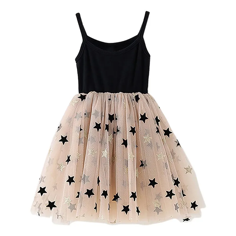 

Girls Dress Summer Kids Girls Star Print Mesh Princess Dresses Toddler Sleeveless Pageant Sundress for Girls