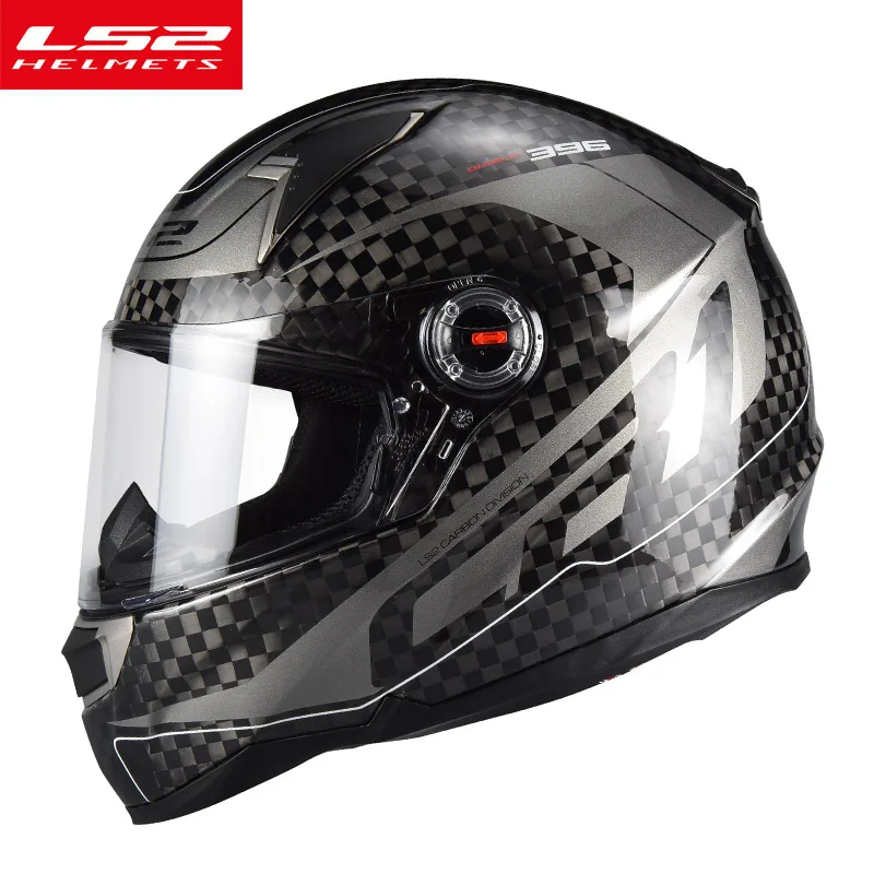 LS2 FF396 мотоциклетный шлем из настоящего углеродного волокна, мотоциклетный шлем с двойным объективом LS2, гоночный шлем, противотуманный объектив ECE - Цвет: Gray frequency 1