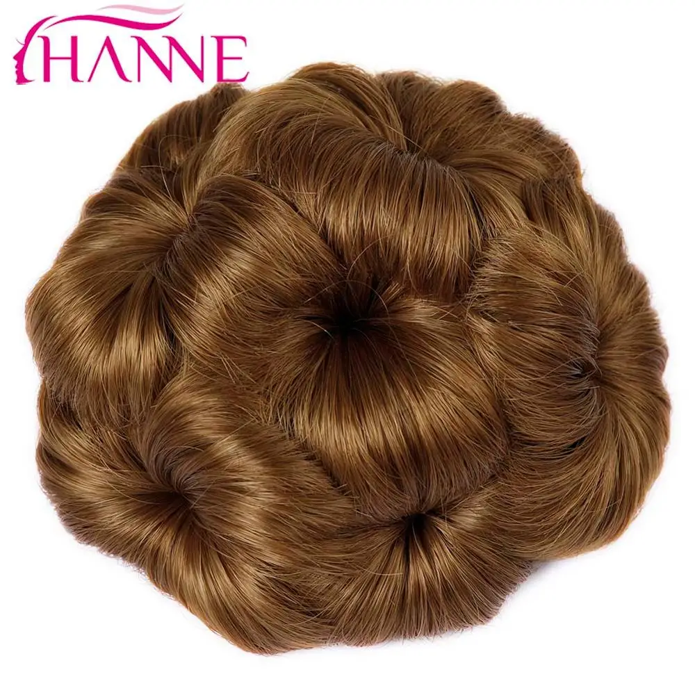 Волосы hanne для женщин шиньон волосы булочка пончик клип в шиньон для наращивания черный/коричневый/красный синтетический Высокая температура волокна шиньон - Цвет: Brown