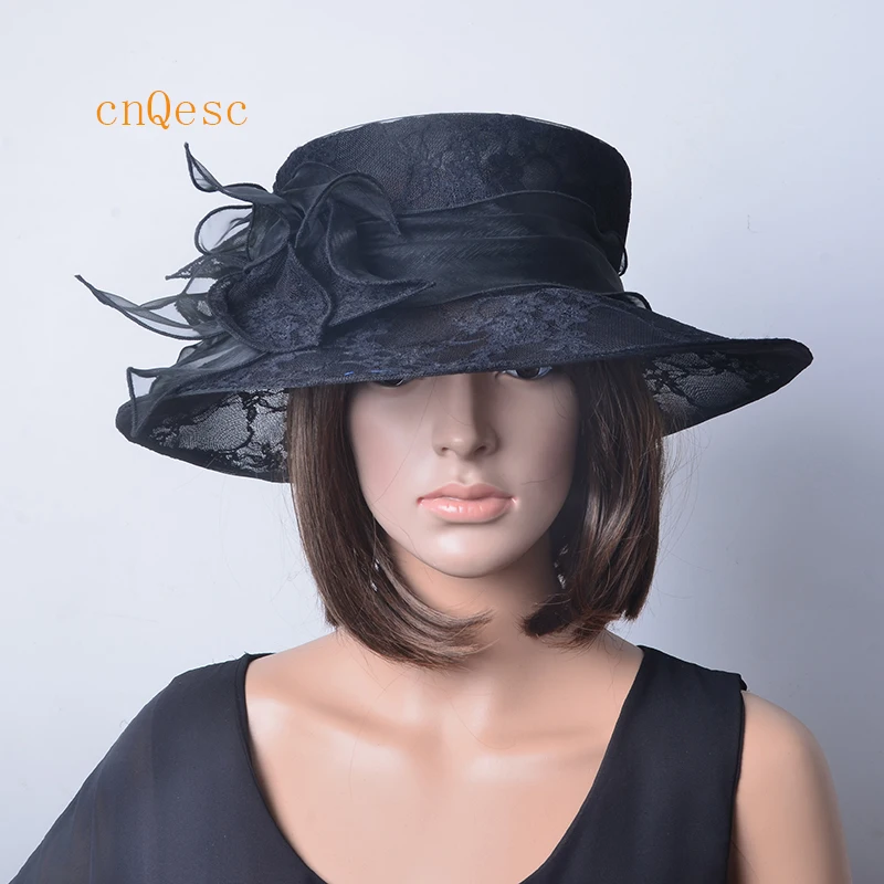 

NEW wedding women's hat Lace Organza Hats for wedding,Kentucky Derby,Ascot Races,Melbourne Cup,Church,.brim width 11cm.