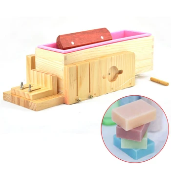

Silicone Tray Craft Box Cutter Practical DIY Handmade Accessories Safe Soap Mold Wooden Loaf Mould Home Adjustable