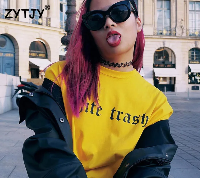 

white trash Letters Print Women tshirt Cotton Casual Funny t shirt For Lady Girl Top Tee Hipster Tumblr Drop Ship Z-1054