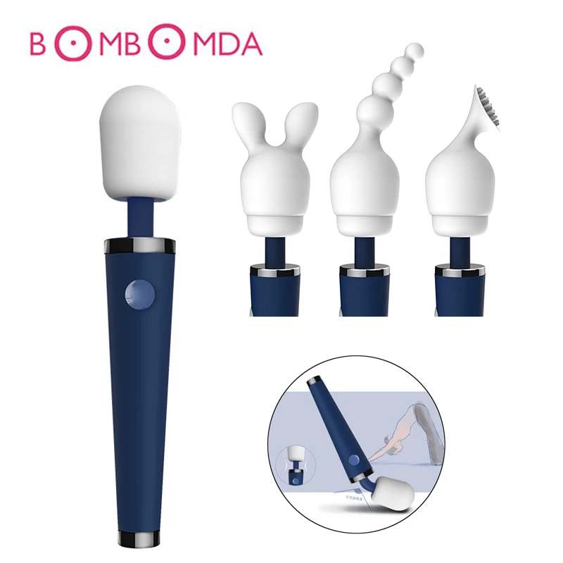 

Female AV Wand Vibrators Clitoris Stimulation G-spot Massager 3 Head Types Sleeve Adults Product Sex Toys For Woman Masturbators