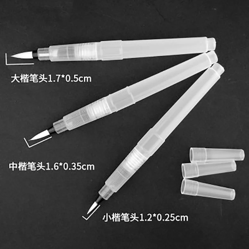 

3 Size Water Absorbing Storage Soft Pen Water Soluble Colour Lead Solid Watercolor Sketch Pen Paint Brushes for Acrylic Painting