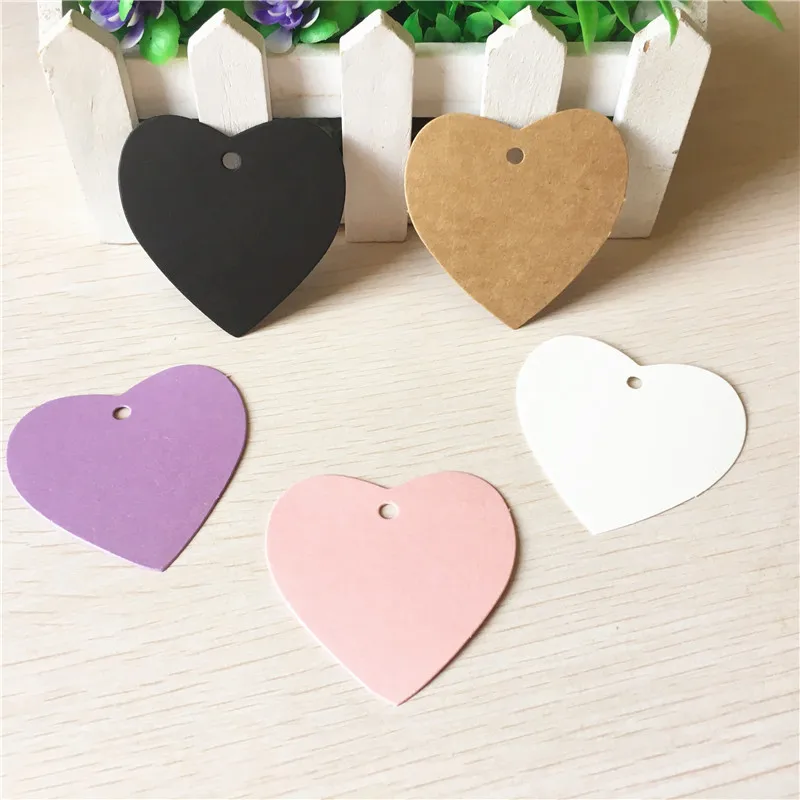 

Heart Shaped Multicolor Kraft Paper Tags Gardening Labels DIY Wedding Note Blank Craft Gift Tag 5.6x5.6cm 50pcs/lot