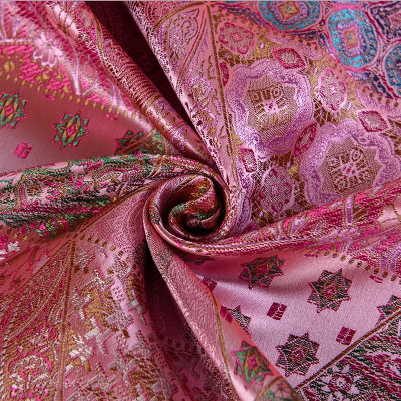 115x100 cm Pink Menara style Metallic Jacquard Kain Brokat  