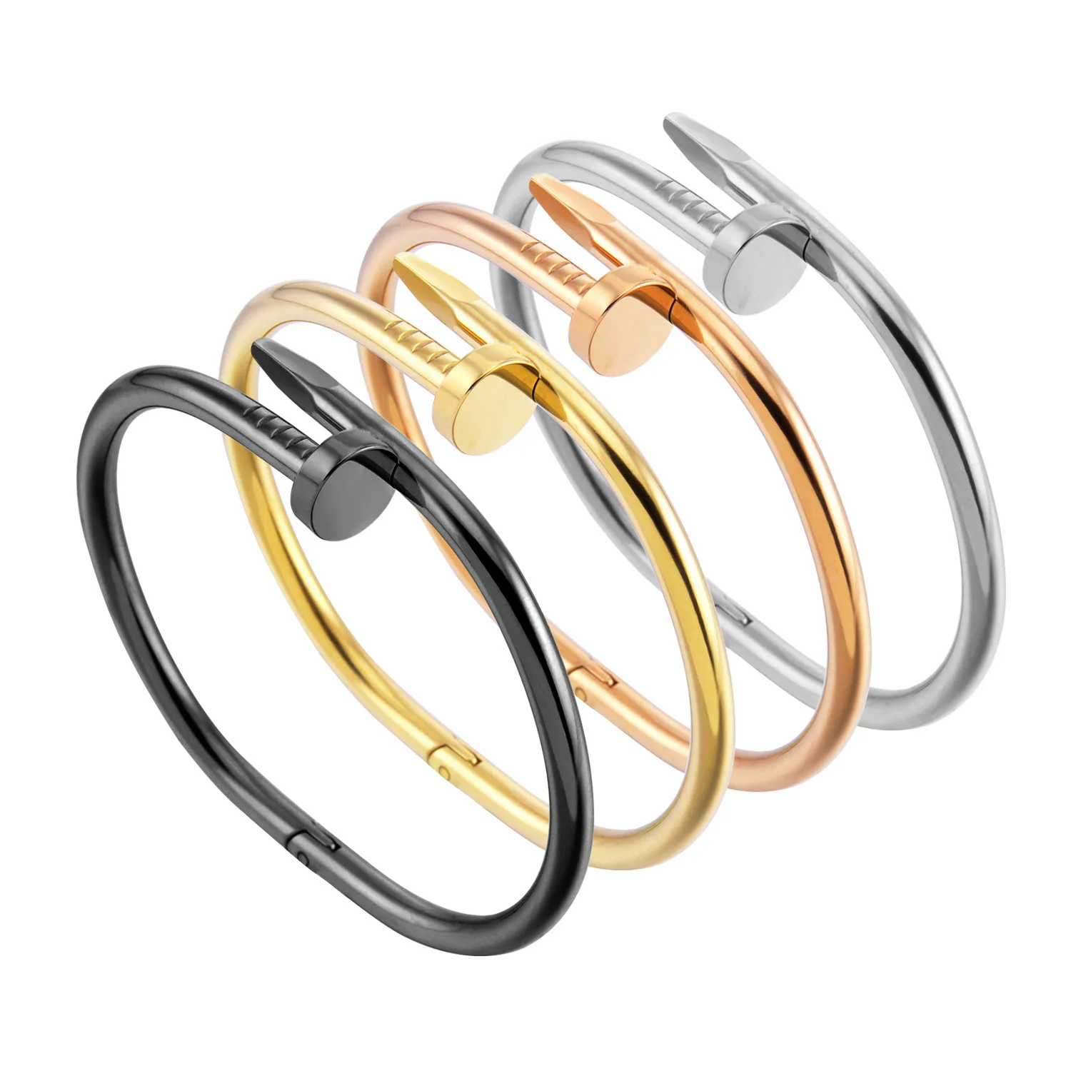 

Screws Nail Cuff Bangles Copper Love Bracelets For Women Gold Pulsera Jewelry Stainless Steel Screw Bracelet Pulseiras Femininas