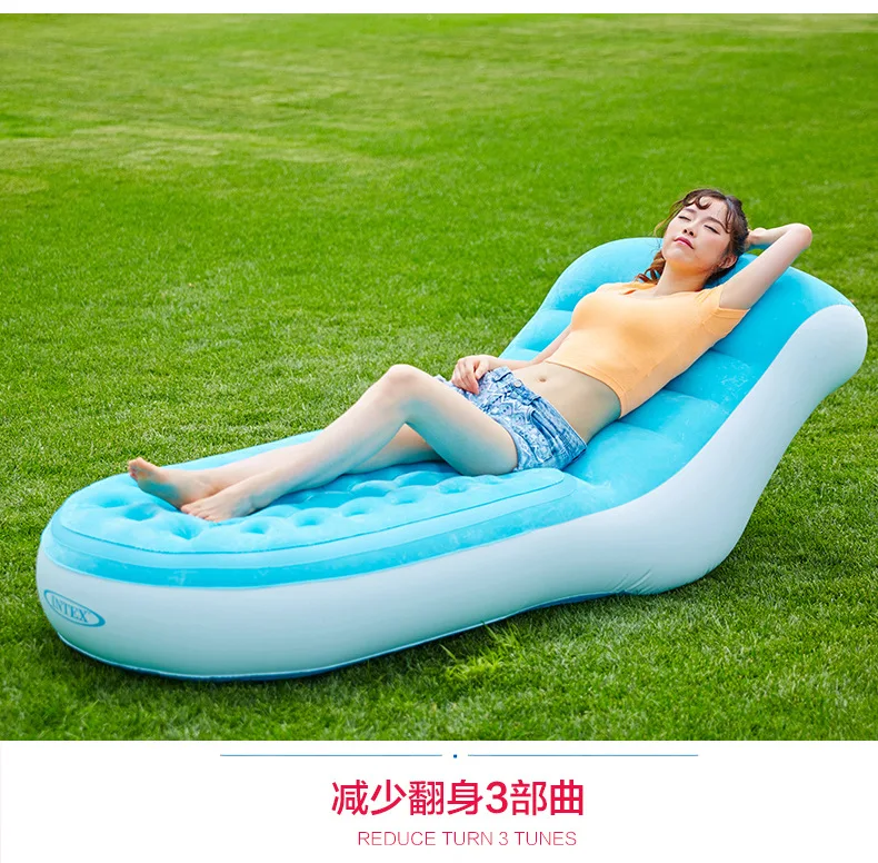 84X170X81CM Luxury flocking back inflatable sofa lazy sofa lunch break loungers outdoor portable inflatable chair