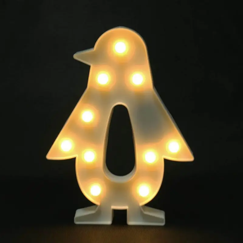 

Penguin LED Night Light Sign 3D Battery Operated Luminaria Desk Lamp For Kids Gift Decor