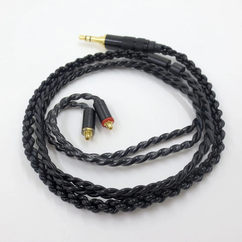 MMCX interface short line SE215 SE535 SE846 UE900 W40 W60 universal silver plated headphone cable 60 70cm 