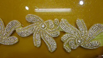 

10.5CM New bling Gold rhinestone decorations Peral beaded trims for wedding dresses tiara rhinestone necklace