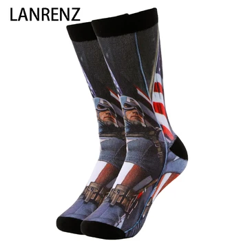 

2020 US captain Rogers prints Men and women fashion Funny socks 3d printed socks 200 knitting oil painting compression socks