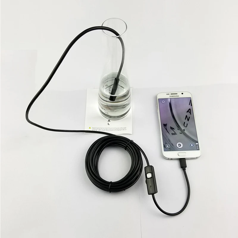 2в1 Android эндоскоп камера 1 м мягкий жесткий кабель Водонепроницаемый Micro USB OTG автомобильный осмотр Бороскоп Эндоскопия 5,5 мм 7 мм 8 мм объектив