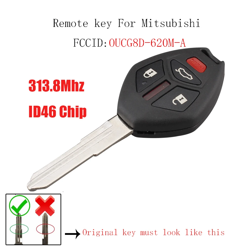 313 8 МГц 3 + 1 кнопки дистанционного ключа для Mitsubishi Galant Eclipse 2007 2008 2009 2010 2011 2012 OUCG8D 620M A