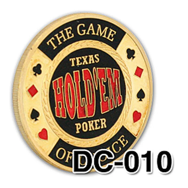 Металлический покерный чип, защита для карт, монета, узор, позолоченный, круглый пластиковый чехол, металл, ремесло, покерные фишки, покерная игра - Цвет: DC-010