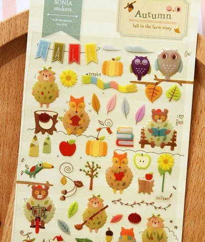 

1pcs/lot New autumn style PVC sticker Decoration label Multifunction