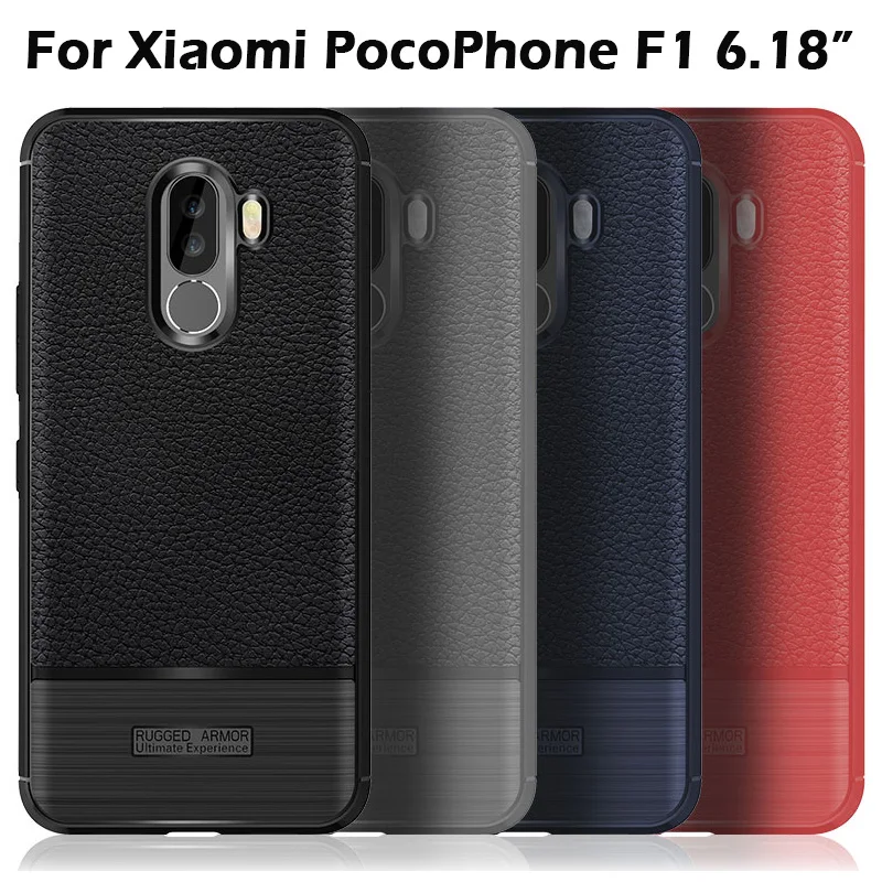 KXM1406_7_JONSNOW Soft Case for Xiaomi Pocophone F1 Litchi Texture Shock-Proof TPU Phone Cover For Pocophone F1 Global Version Protective Case
