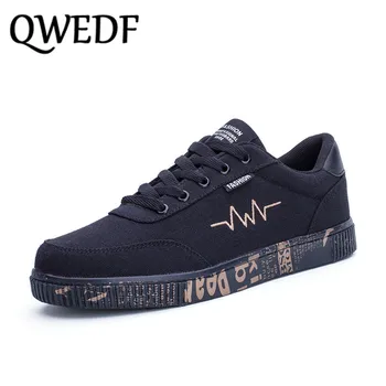 

2019 New Fashion Flat Denim Canvas Shoes For Men Lace-up Casual Breathable Non-slip Vulcanized Shoes Men's Causal Shoes CZ-09