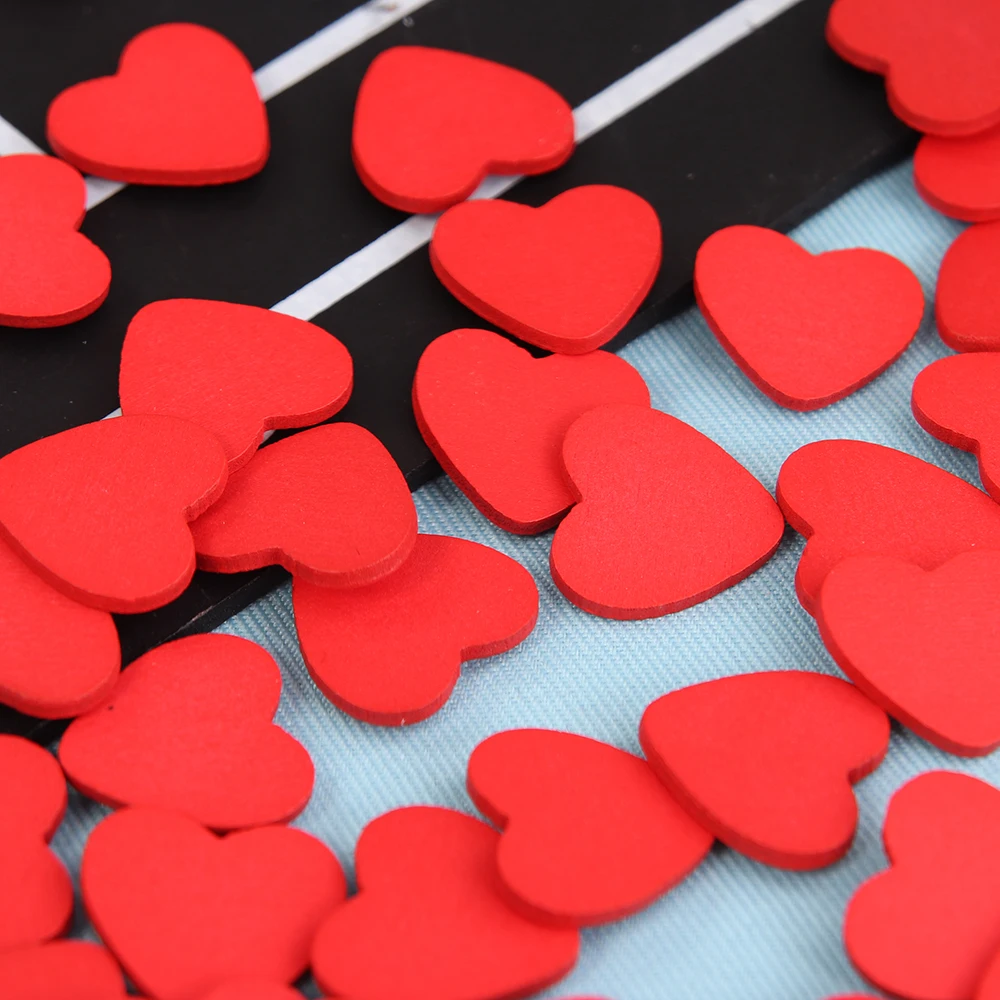 

100 PCS/Lot Mini Wooden Red Love Heart Sponge Stickers Del Fridge / Wall Sticker Children Scrapbooking Baby Toys