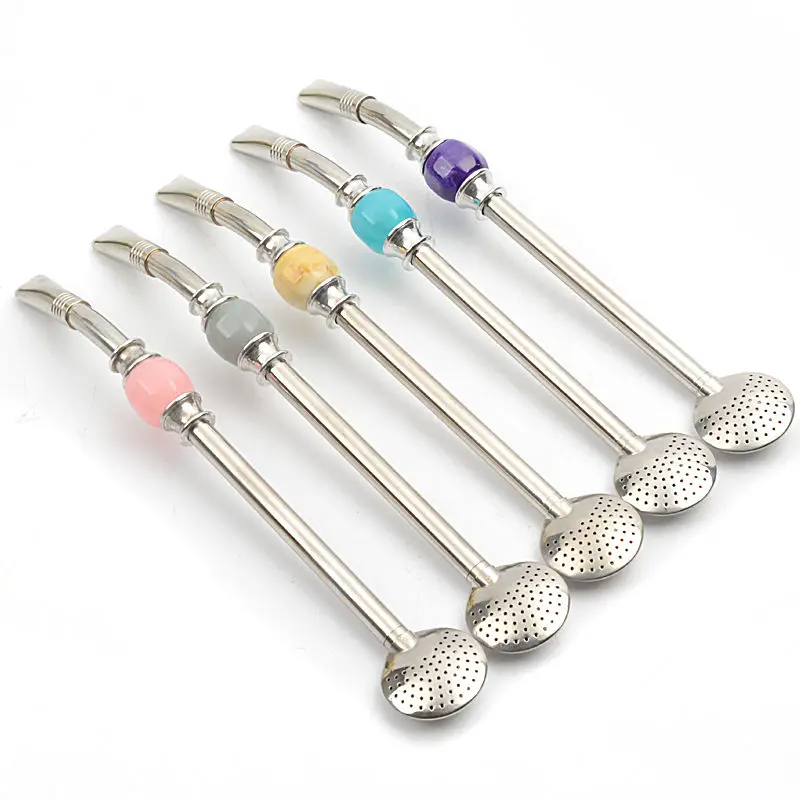 

Stainless Steel Reusable Drink Filtered Spoon Straw Yerba Mate Tea Gourd Juice Drinking Straws Random Color New Arrival