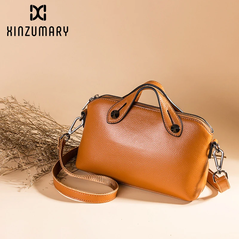 

2019 Summer New Diagonal Ladies Small Bag Head Layer Leather Portable Messenger Bags Leather Women Handbags Solid Color Female S