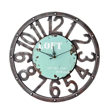 

American Silent Non-Ticking Round Wall Clocks,Decorative Vintage Style Roman Numeral Clock,Home Kitchen/Living Room/Bedroom
