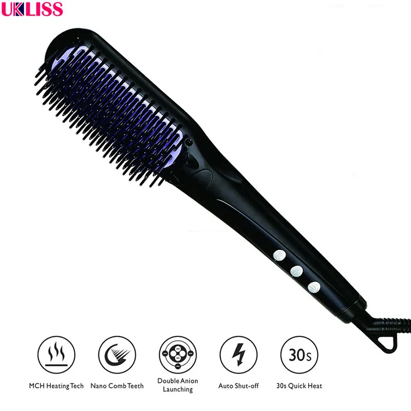 High Quality Ceramic Electric Hair Brush Hair Straightener