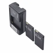2x BL-5CB 800 mAh запасная батарея+ ЖК-зарядное устройство для Nokia 1000/1010/1100/1108/1110/1111/1112/1116/2730 BL-5CA BL-5CB батарея