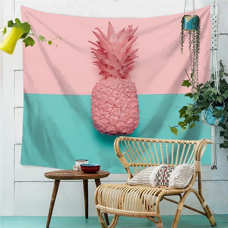С изображением ананаса настенный гобелен домашняя дверь гостиная Покрывало Скатерть пляжное полотенце Йога коврик для пикника
