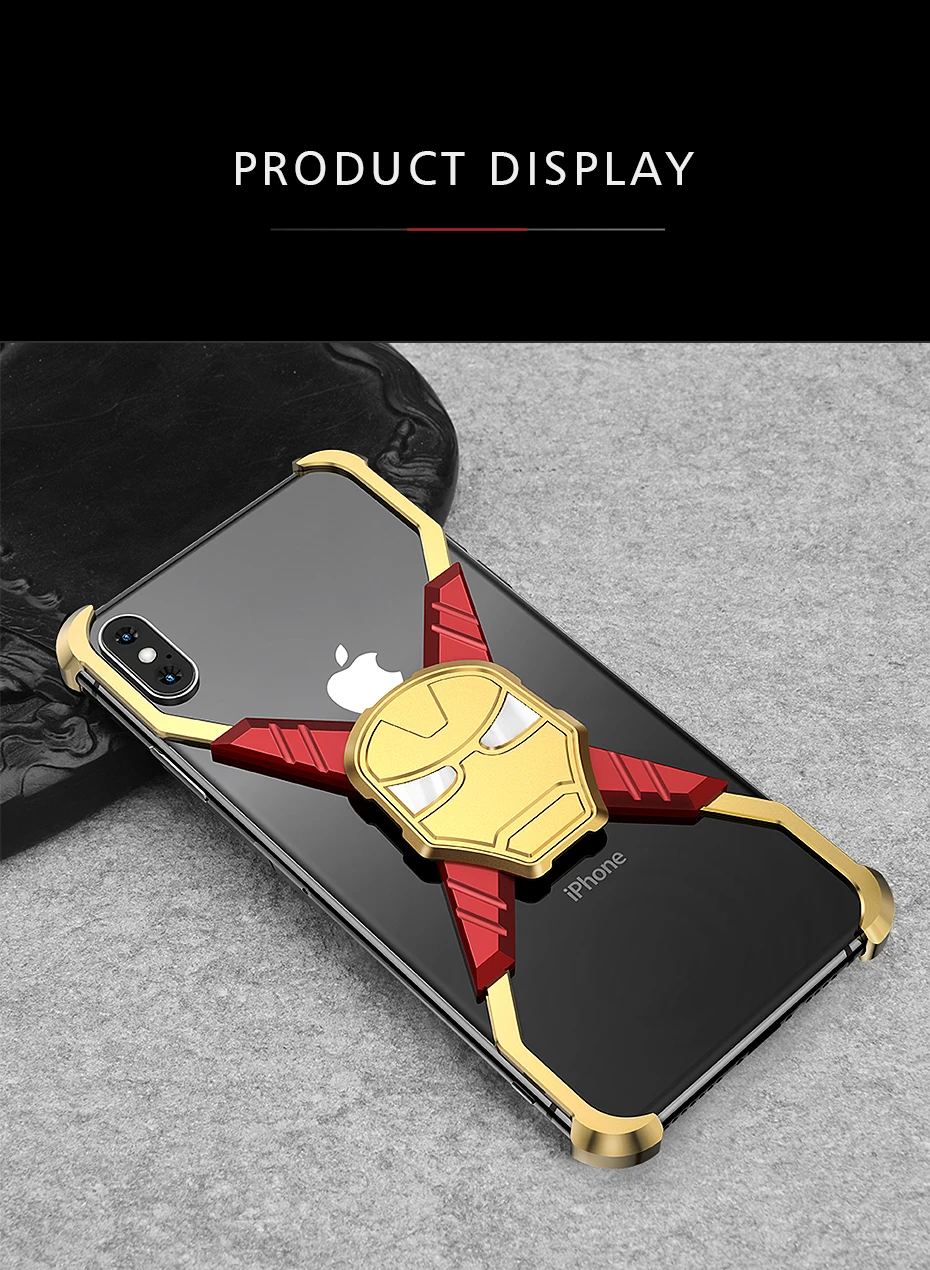 OATSBASF с металлической эмблемой Железного человека чехол X Форма Дизайн чехол для iPhone X XS чехол противоударный мобильный телефон чехол для iPhone X S MAX