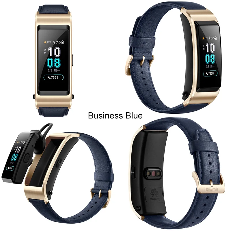 Huawei TalkBand B5 Talk Band B5 Bluetooth умный Браслет цветной экран здоровье водонепроницаемый Сенсорный экран полный сенсорный научный сон - Цвет: Business blue